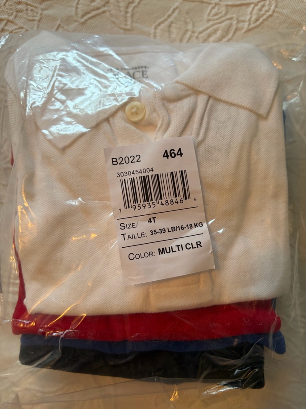 Children’s place 4TKids Multi-Color Polo Shirt Pack - White, Red & Blue